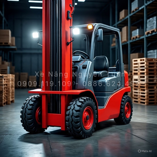 Xe Nâng Mitsubishi 3.5 Tấn Dầu Với Phụ Kiện Càng Gật Gù (Hinged Fork) – Giải Pháp Linh Hoạt Cho Nâng Hạ Đa Năng