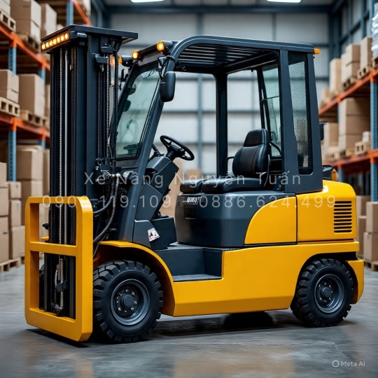 Xe Nâng Dầu Mitsubishi 3.5 Tấn Với Phụ Kiện Kẹp Giấy Tròn – Giải Pháp Hoàn Hảo Cho Ngành Giấy